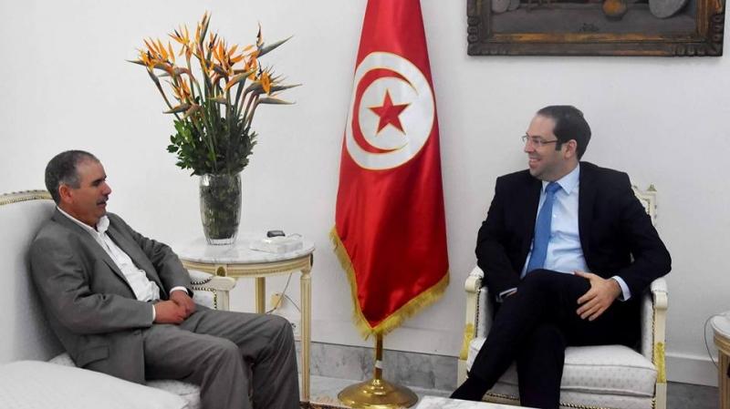 رئيس الحكومة التونسية يوسف الشاهد والأمين العام لاتحاد الشغل نورالدين الطبوبي