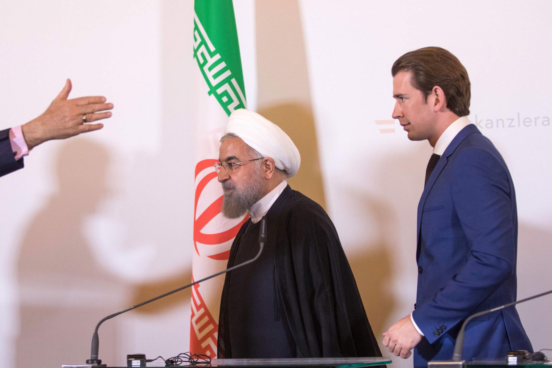 الرئيس الإيراني حسن روحاني والمستشار النمساوي سيباستيان كورتس 