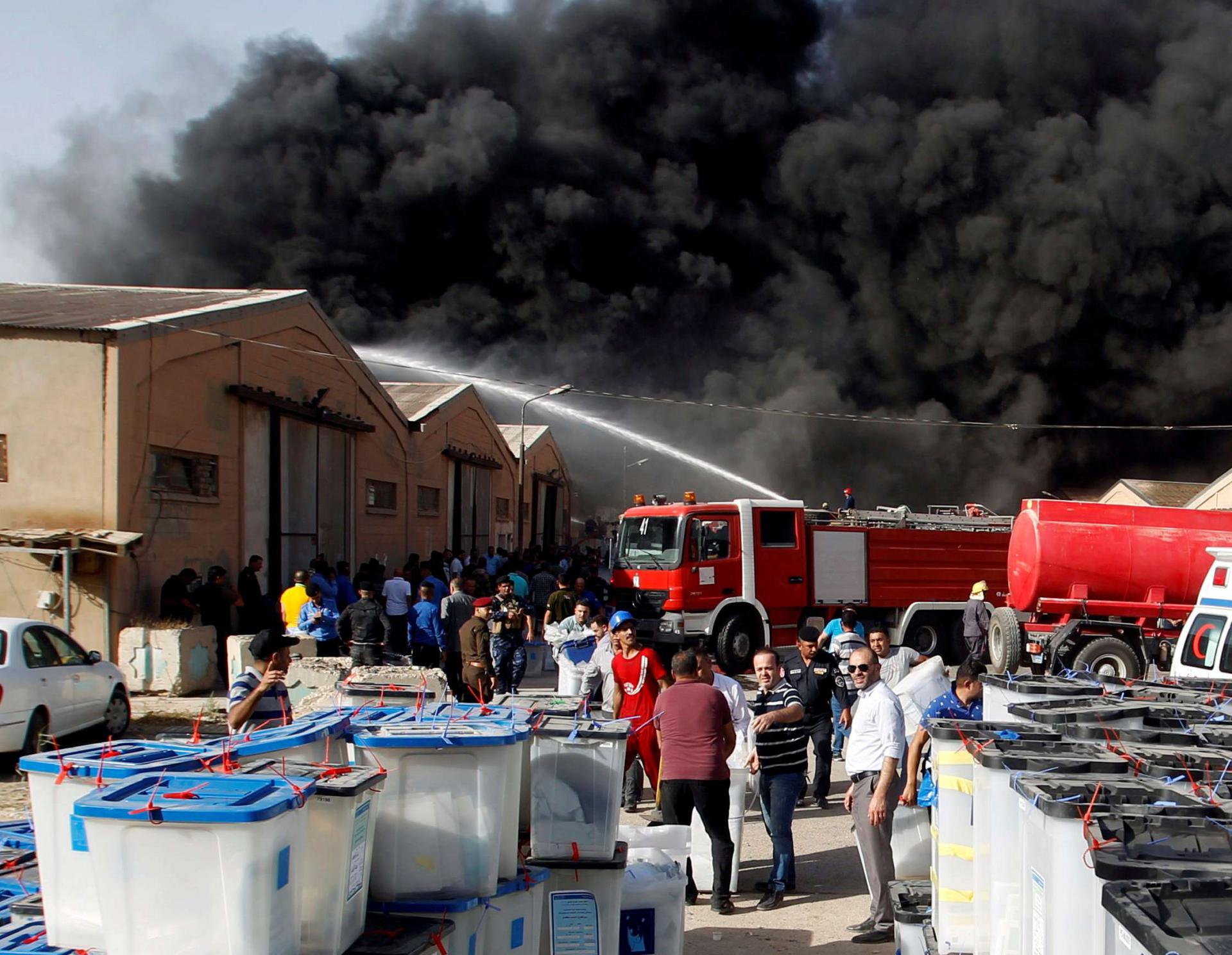 حريق صناديق الاقتراع في العراق