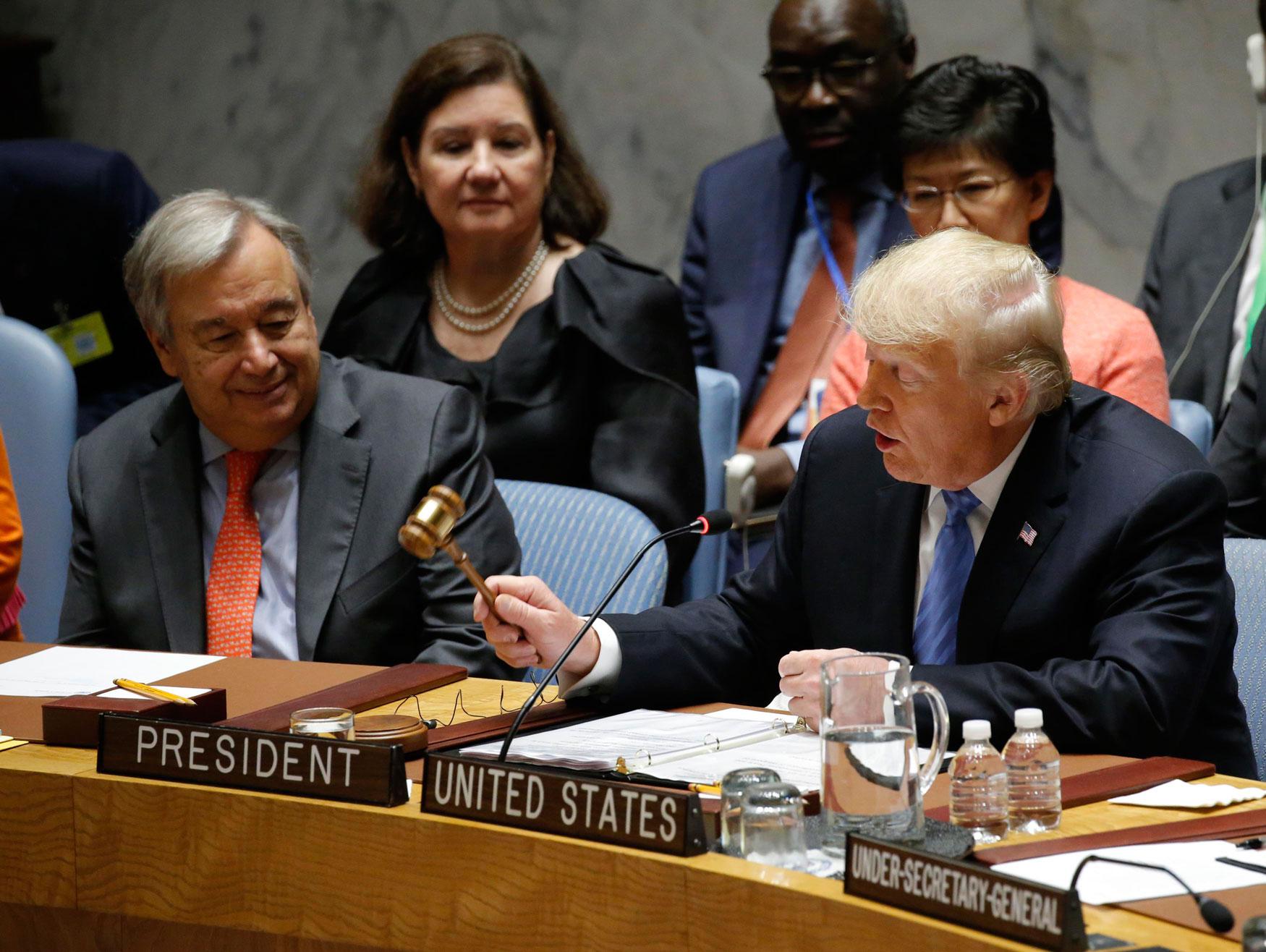 الرئيس الأميركي دونالد ترامب يترأس جلسة مجلس الأمن لأول مرة