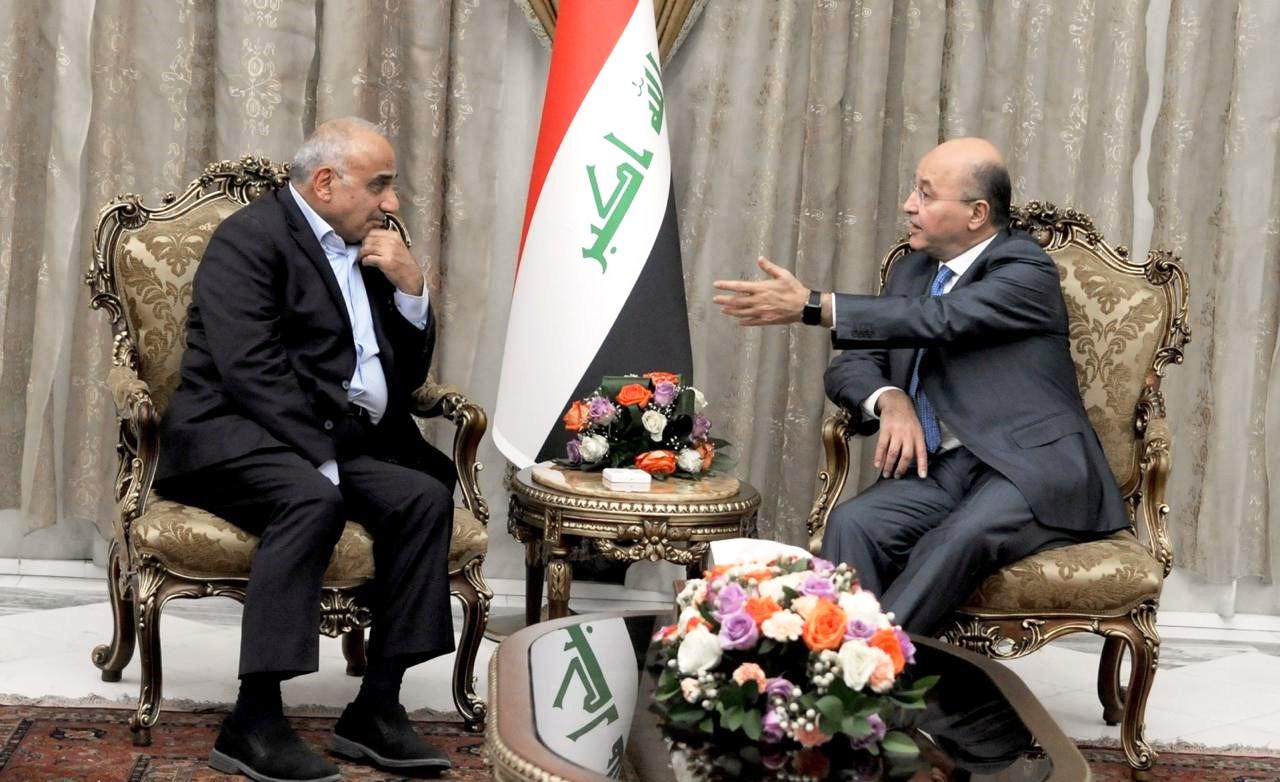 الرئيس العراقي برهم صالح ورئيس الوزراء المكلف عادل عبدالمهدي