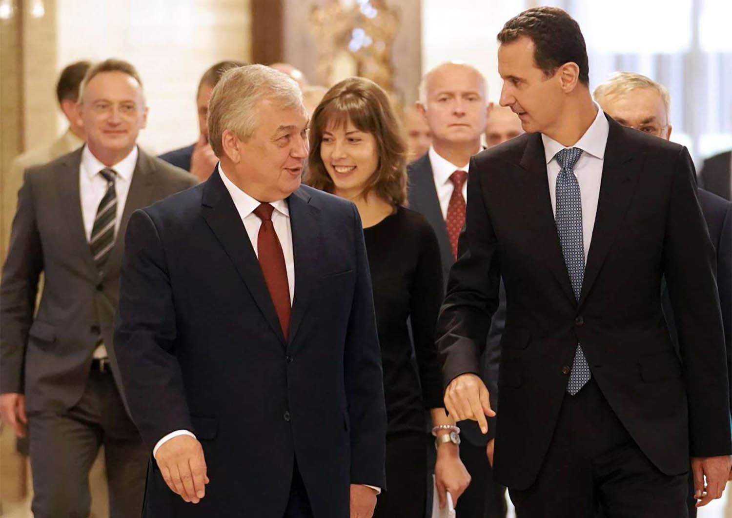 الرئيس السوري بشار الأسد يستقبل المبعوث الروسي الخاص الكسندر لافرانتيف