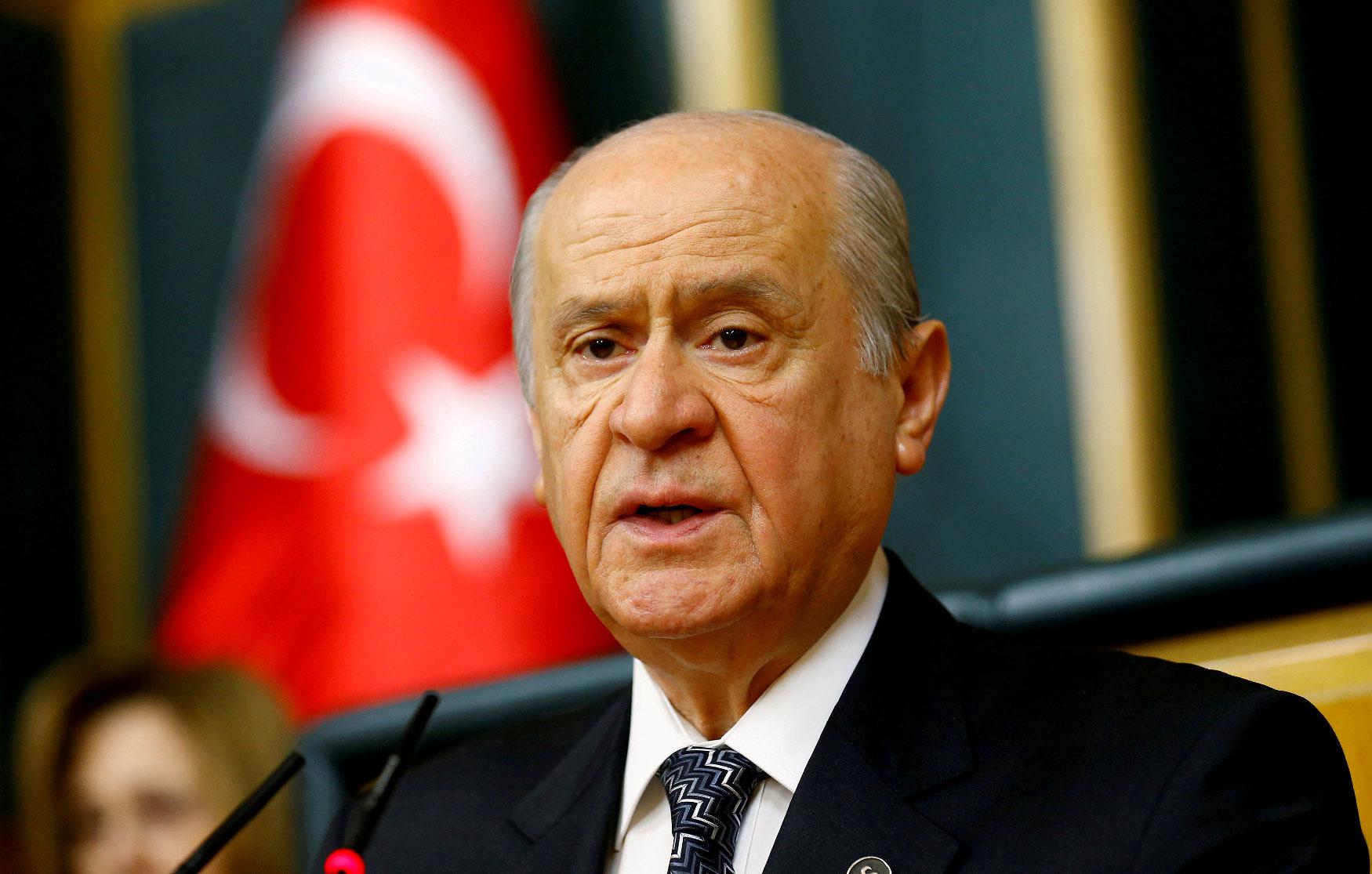 Devlet Bahceli, leader of the Nationalist Movement Party (MHP).