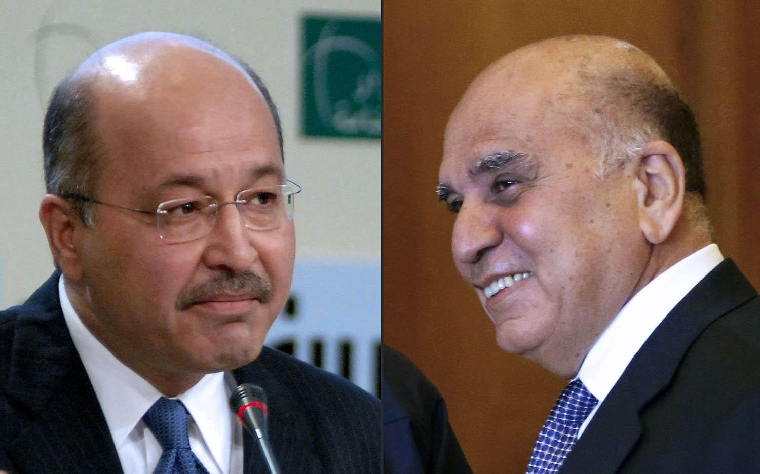 المرشحان للرئاسة في العراق برهم صالح وفؤاد حسين