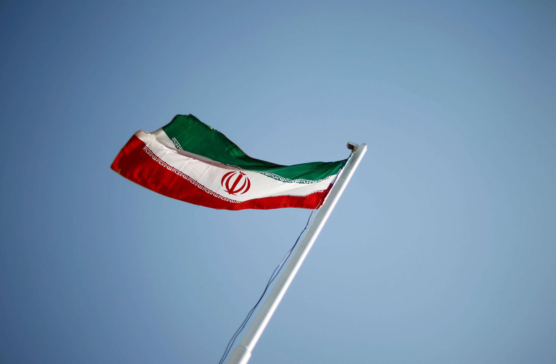 An Iranian national flag flutters in Tehran, Iran.
