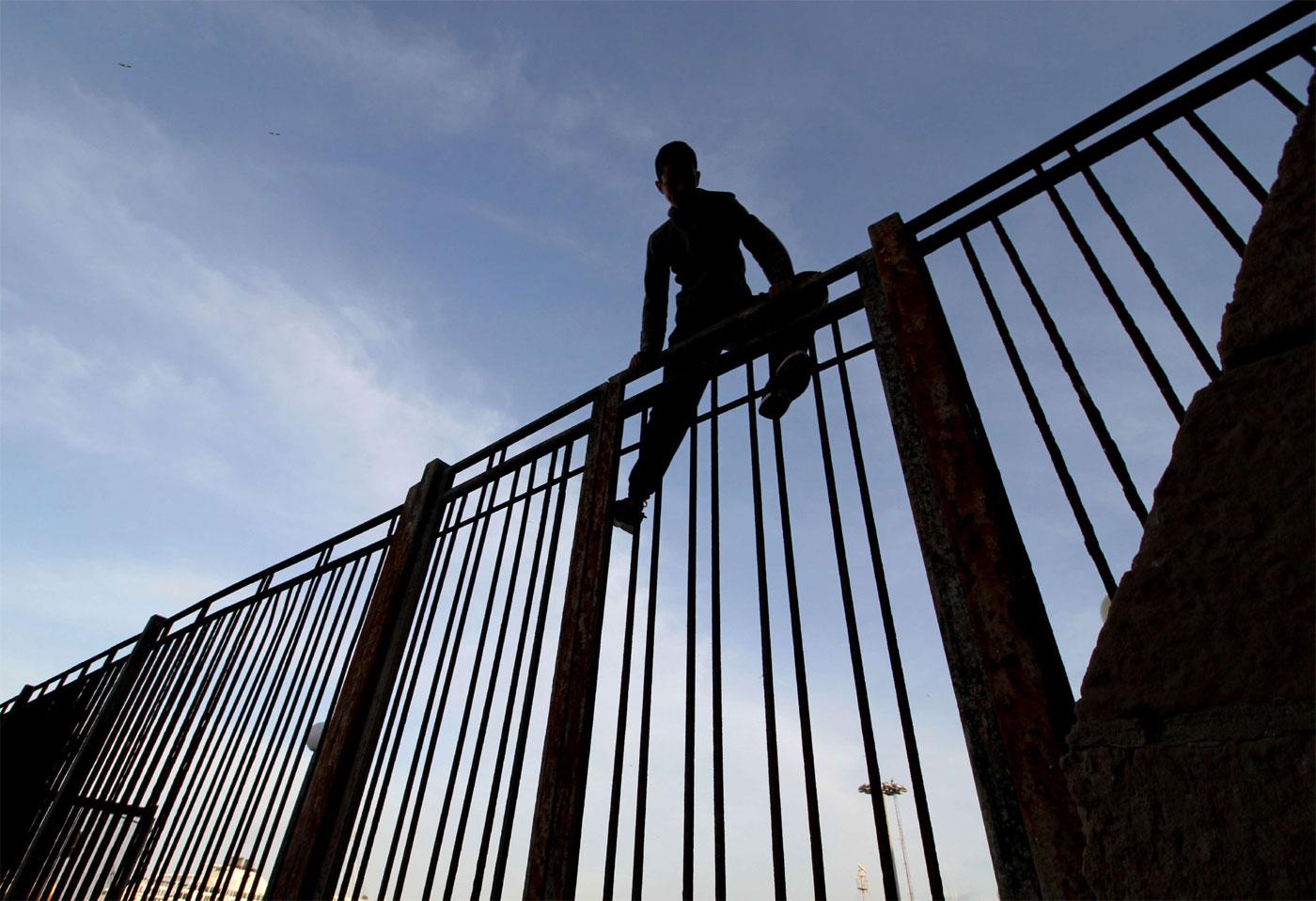 A border fence in Melilla