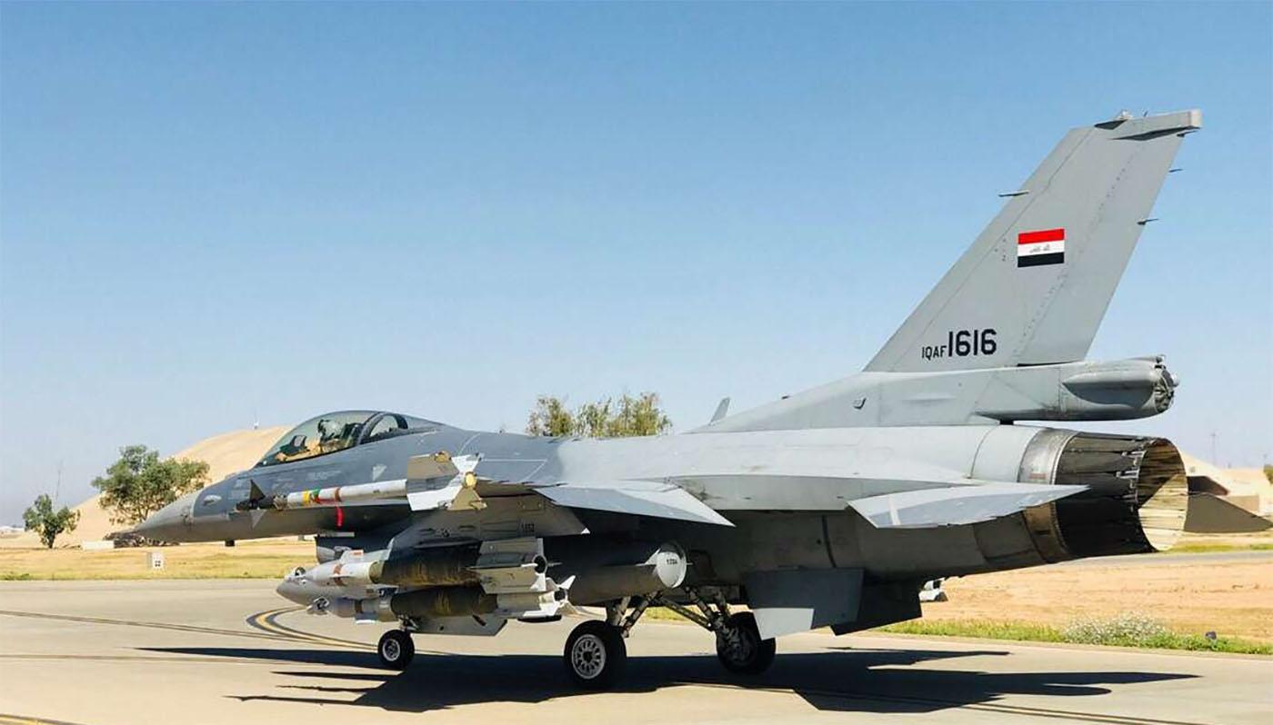 F16 fighter jet at an undisclosed location in Iraq