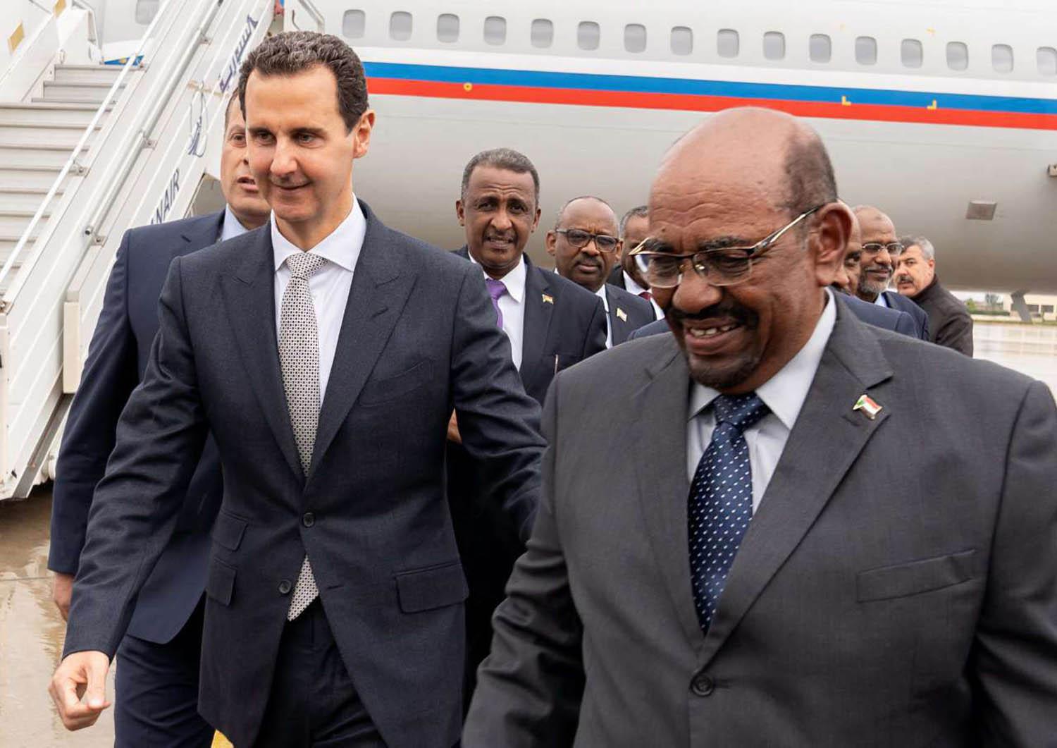 الرئيس السوري بشار الأسد يستقبل الرئيس السوداني عمر البشير