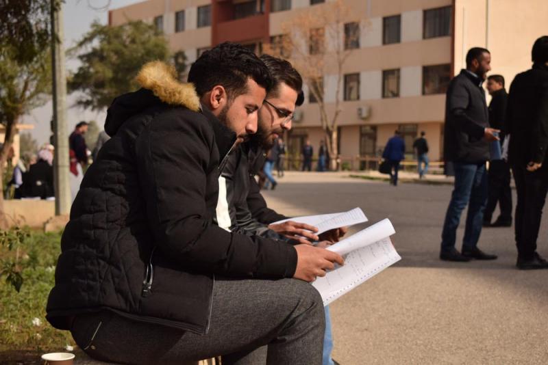 Down in the dumps. Iraqi students in the University of Mosul, January 16. 