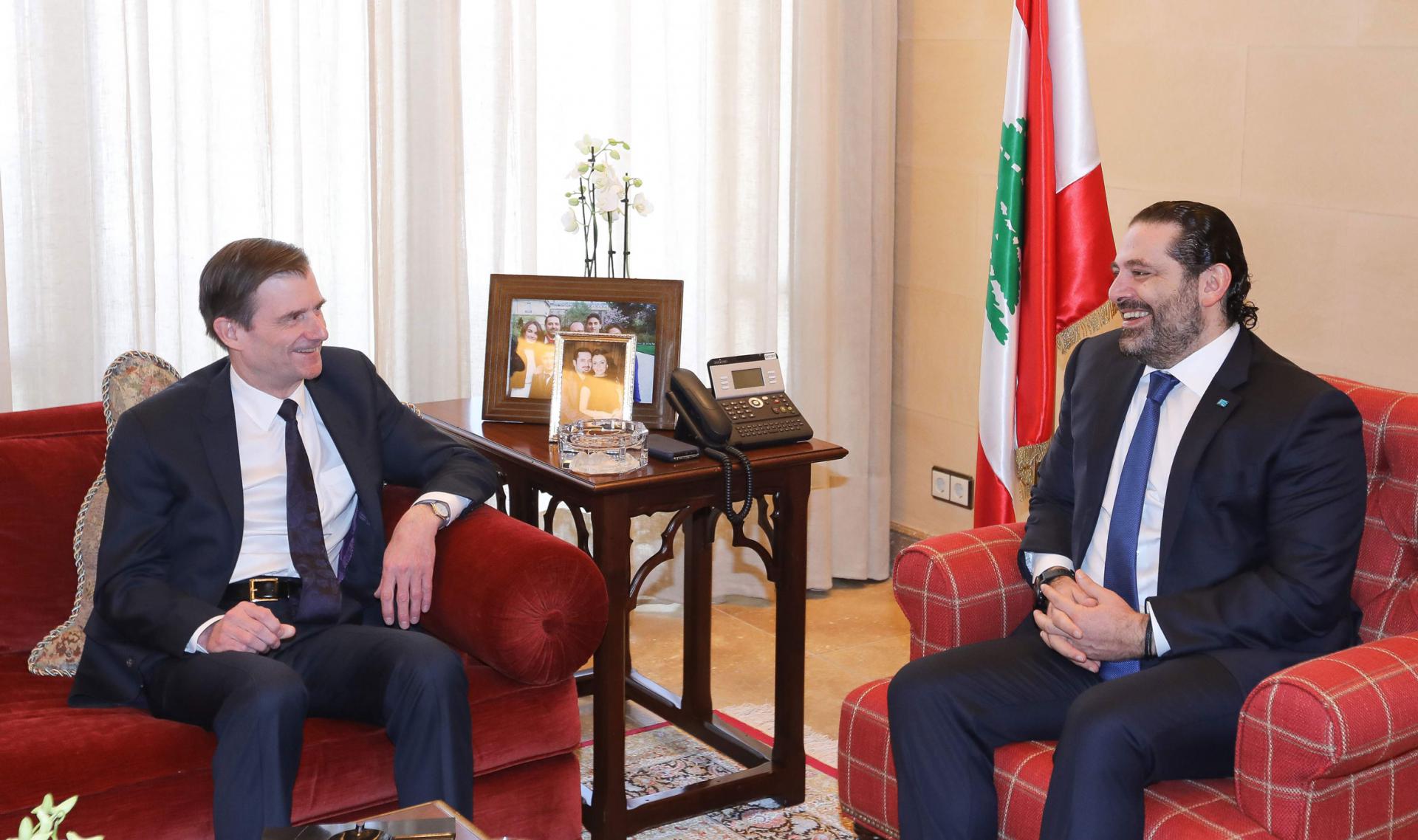 ديفيد هيل يجتمع مع رئيس الوزراء اللبناني المكلف سعد الحريري
