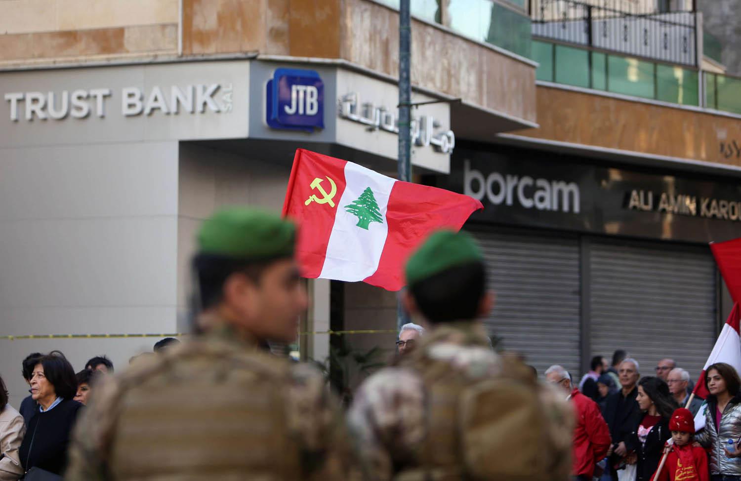 قوات الأمن وسط بيروت أثناء انعقاد القمة الاقتصادية العربية