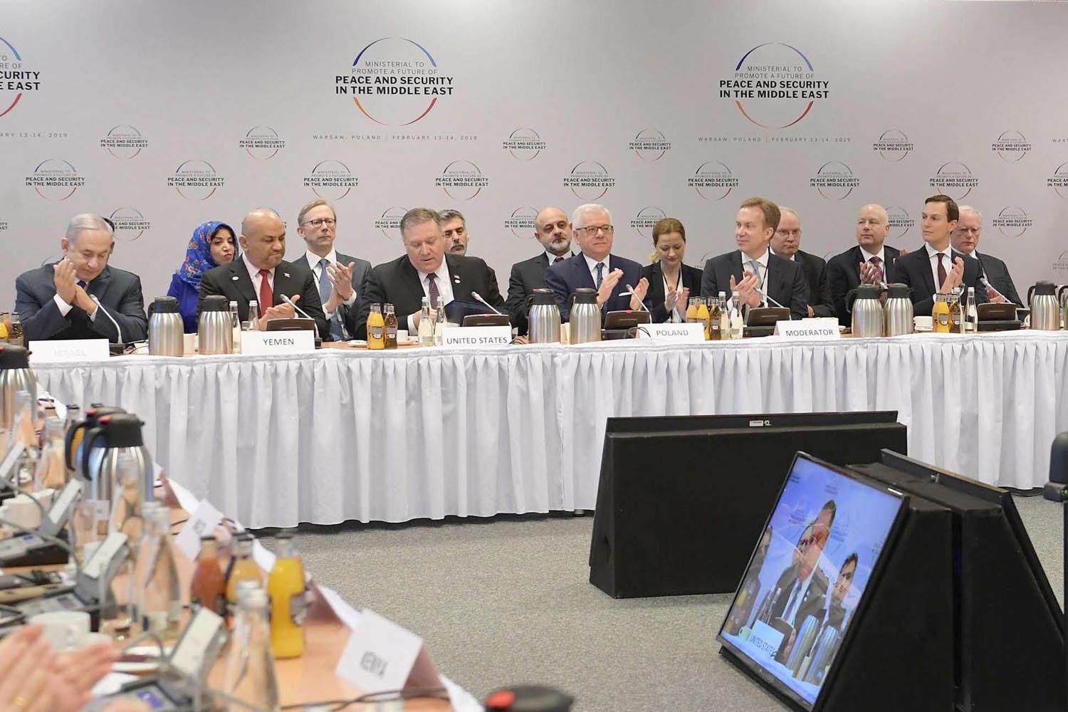 رؤساء الوفود في اجتماع وارسو عن الأمن في الشرق الأوسط
