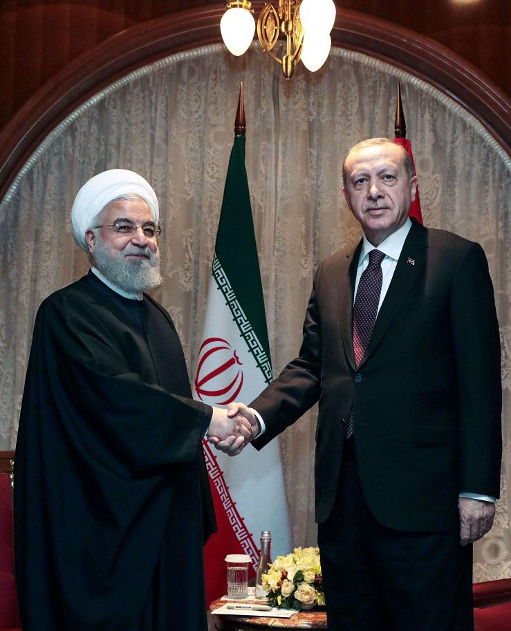 الرئيسان التركي والايراني رجب طيب اردوغان وحسن روحاني