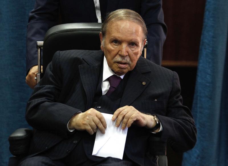 A 2017 file photo showing Algerian President Abdelaziz Bouteflika as prepares to vote in Algiers