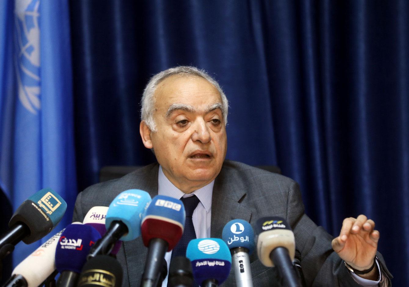 The UN Envoy for Libya, Ghassan Salame, speaks during a news conference in Tripoli, Libya March 20, 2019.