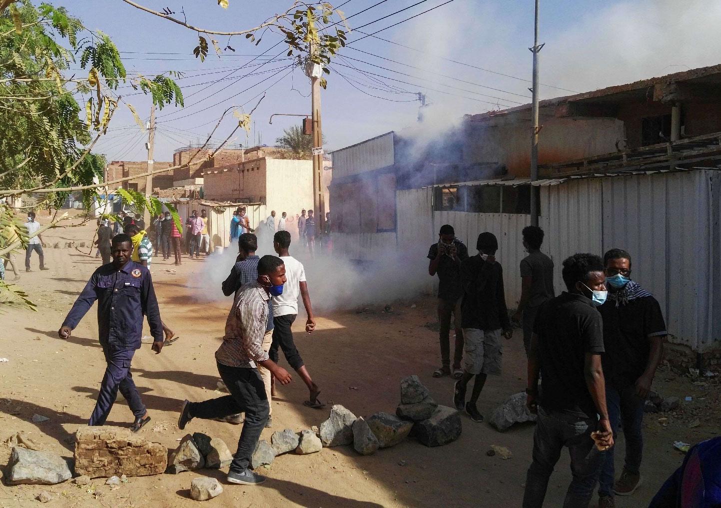 Sudanese protesters demonstrate against their government in the capital Khartoum's district of Burri on February 24, 2019.