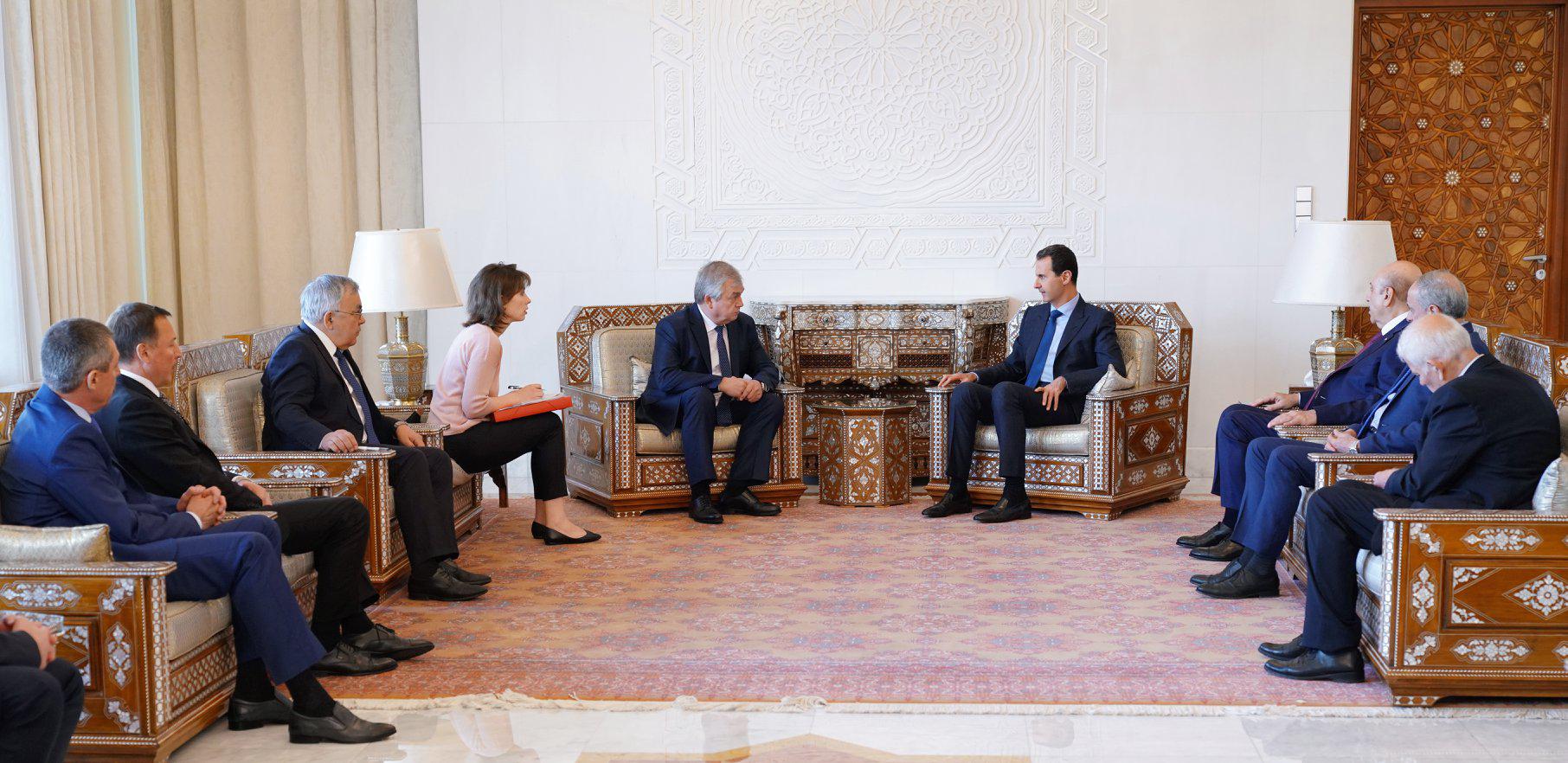 الرئيس السوري بشار الاسد يلتقي الوفد الروسي 
