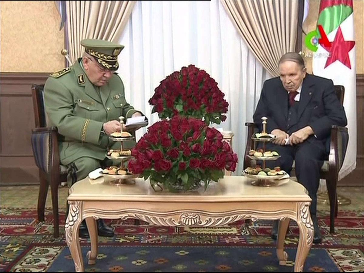Bouteflika meeting with Algeria's army chief Ahmed Gaid Salah last month