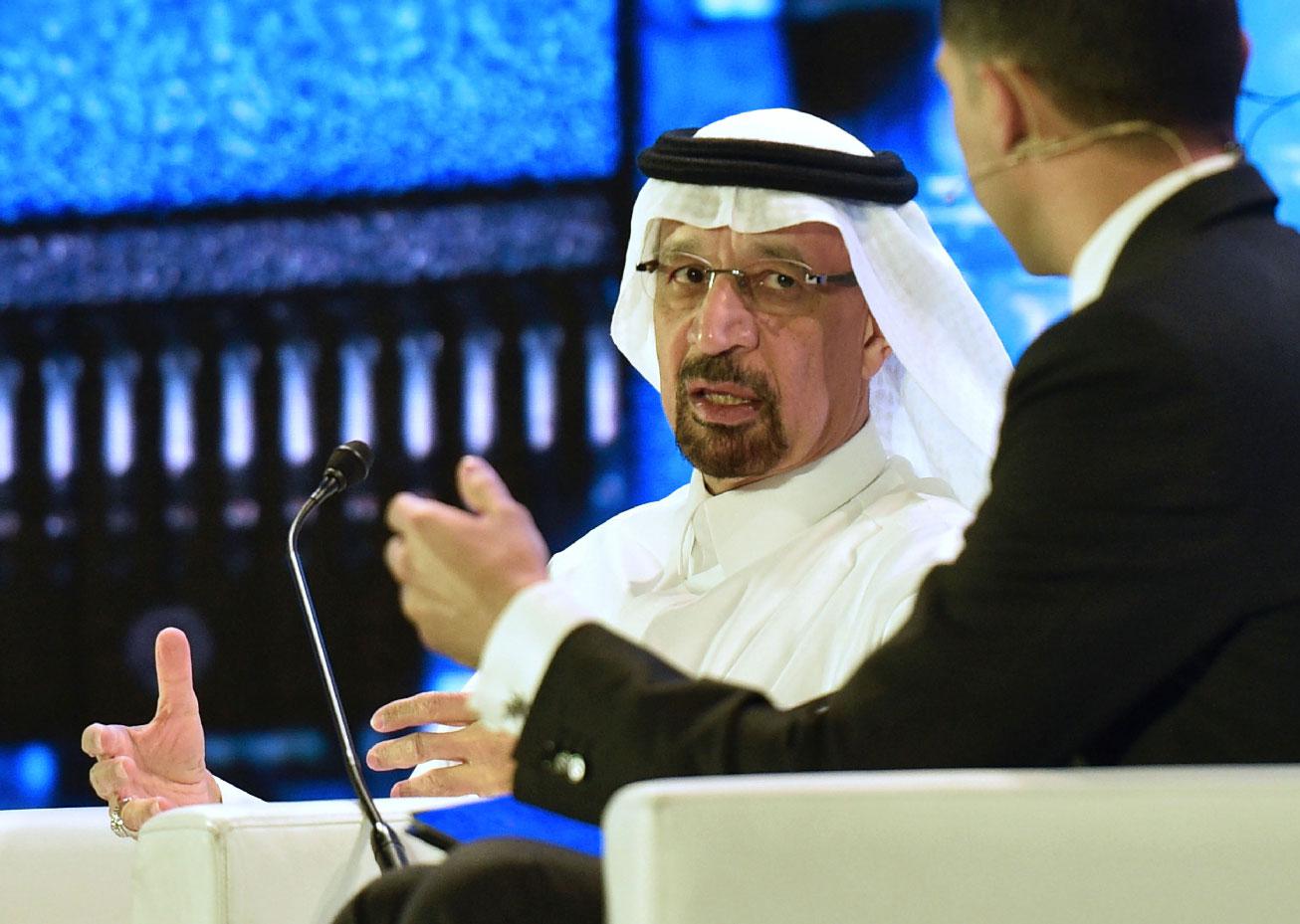 Saudi Arabia's Energy Minister Khalid al-Falih speaks at the Financial Sector Conference held in Riyadh