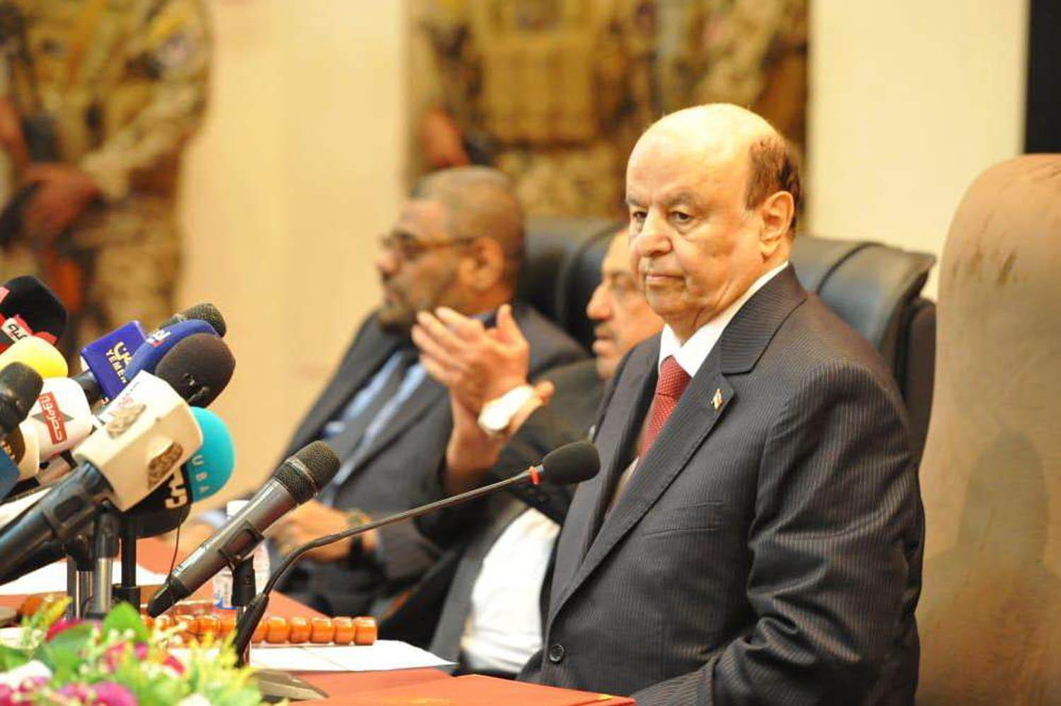 الرئيس اليمني عبد ربه منصور هادي في أول اجتماع لمجلس النواب منذ سنوات