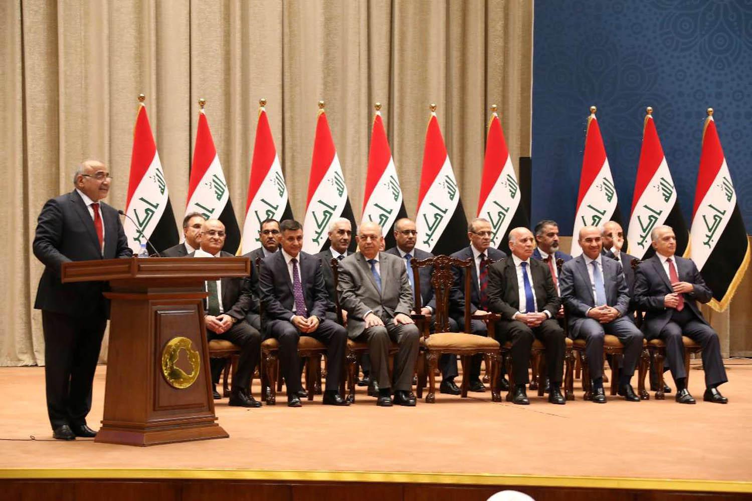 رئيس الوزراء العراقي عادل عبدالمهدي يقدم كابينته الوزارية
