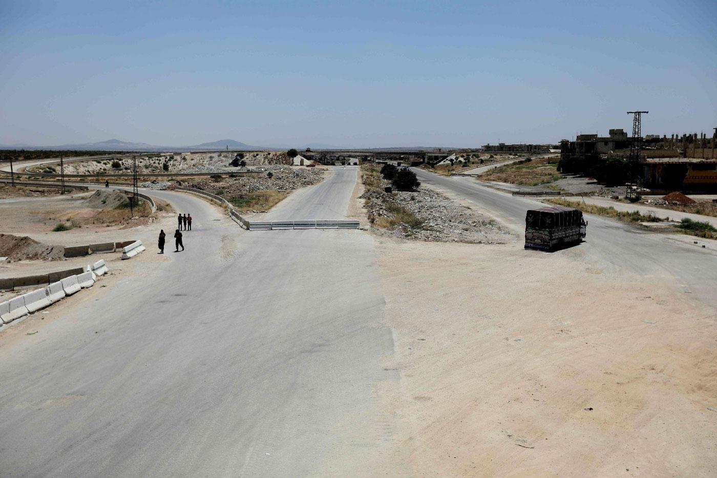 A picture taken on July 18, 2018 shows a general view of the rebel-held Morek checkpoint between the northwestern Syrian provinces of Idlib and Hama.