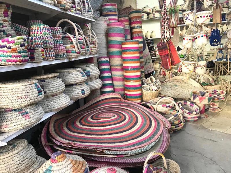 Wicker products on display in central Baghdad