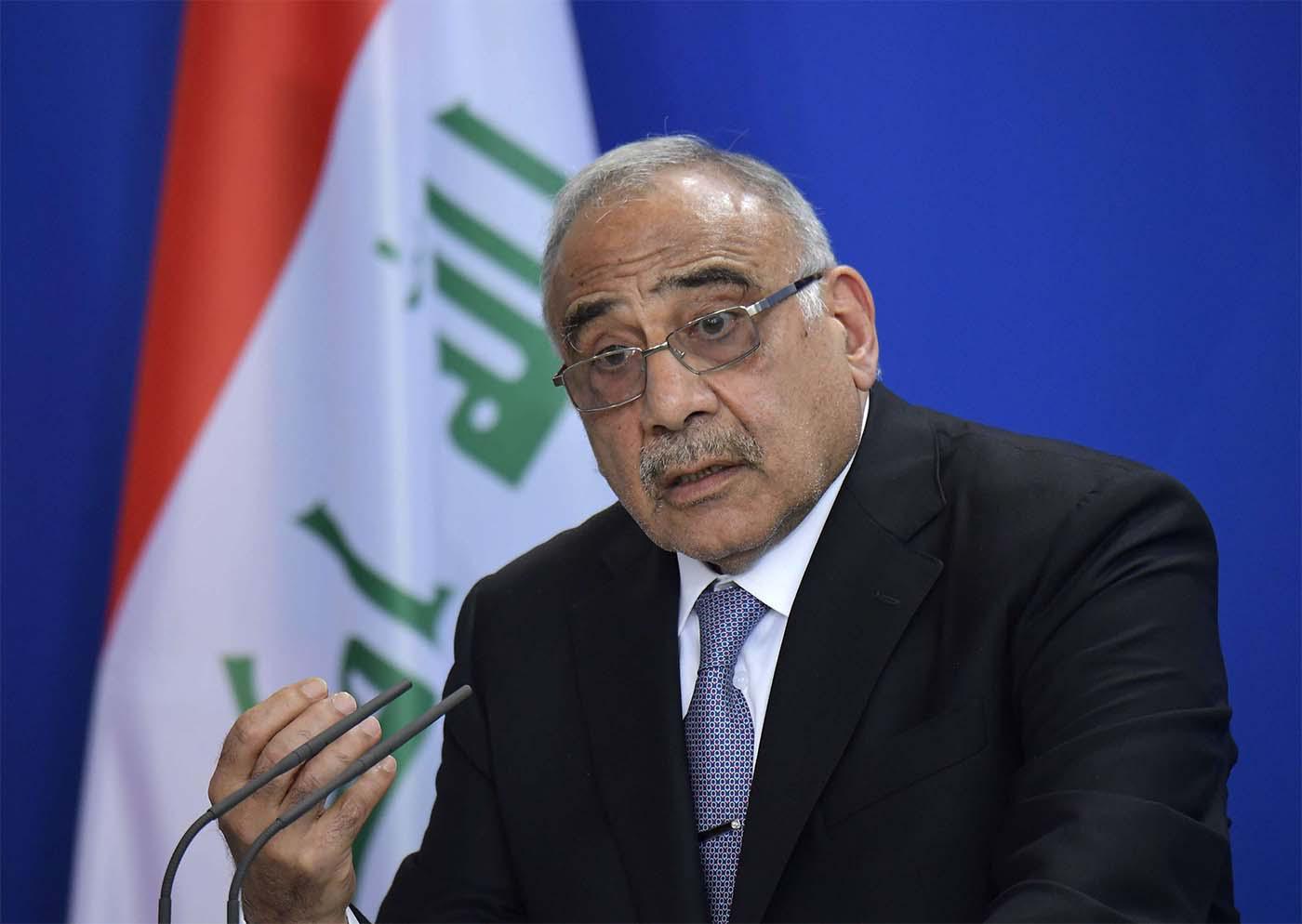 Iraqi Prime Minister Adel Abdel Mahdi 