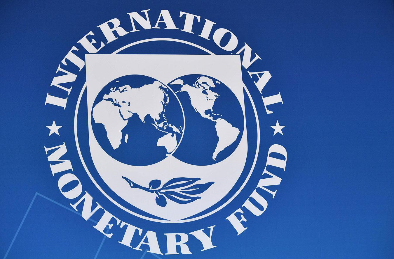 The seal of the International Monetary Fund at IMF Headquarters in Washington, DC