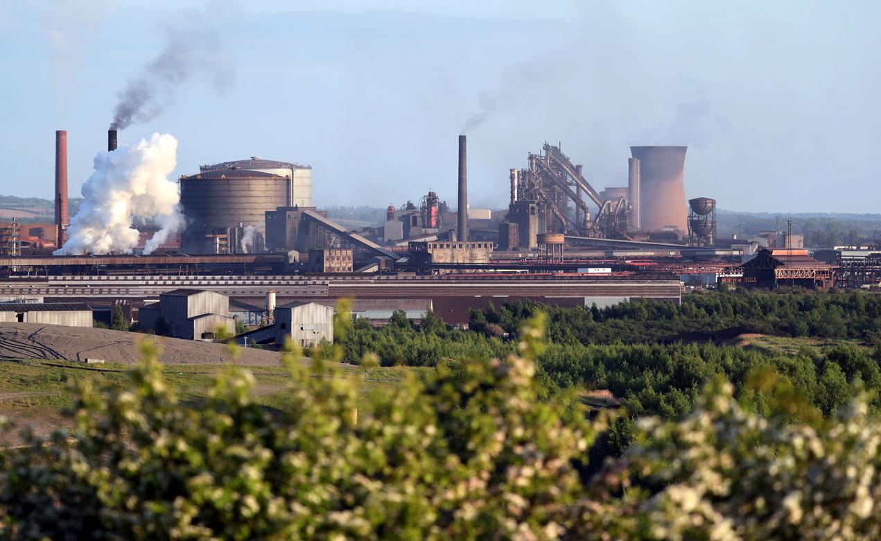 A general view shows the British Steel works in Scunthorpe, Britain