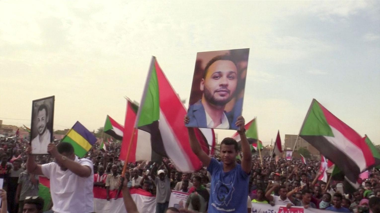 People demonstrate against the killing of protesters in Khartoum