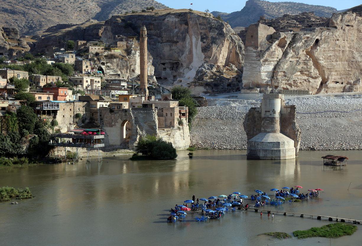 The Tigris river flows through the ancient town of Hasankeyf