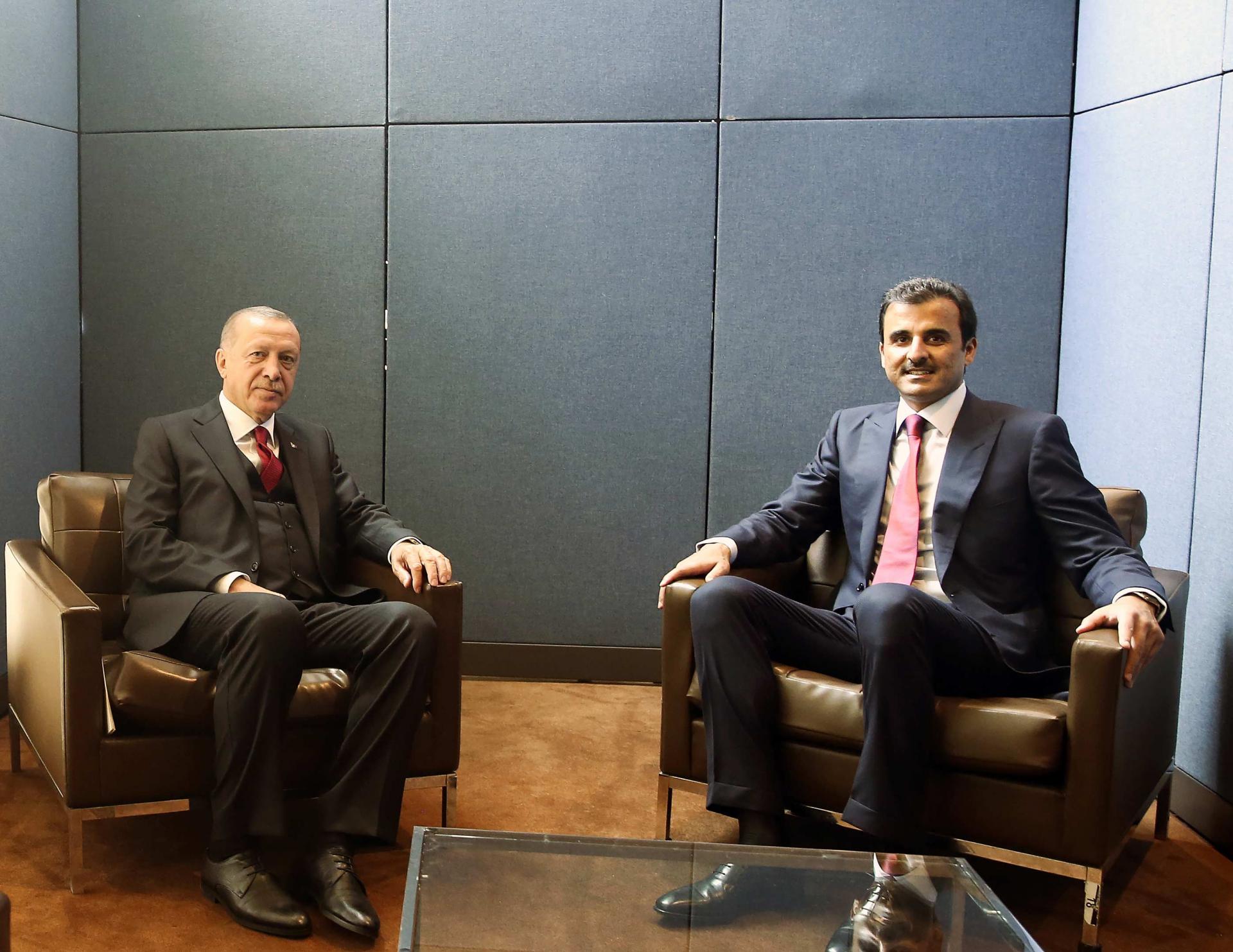 مشاورات أمير قطر مع الرئيس التركي على هامش مشاركتهما بالدورة 74 للجمعية العامة للأمم المتحدة