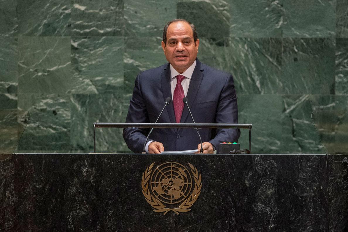Egyptian President Abdel Fattah el-Sisi addresses the 74th session of United Nations General Assembly