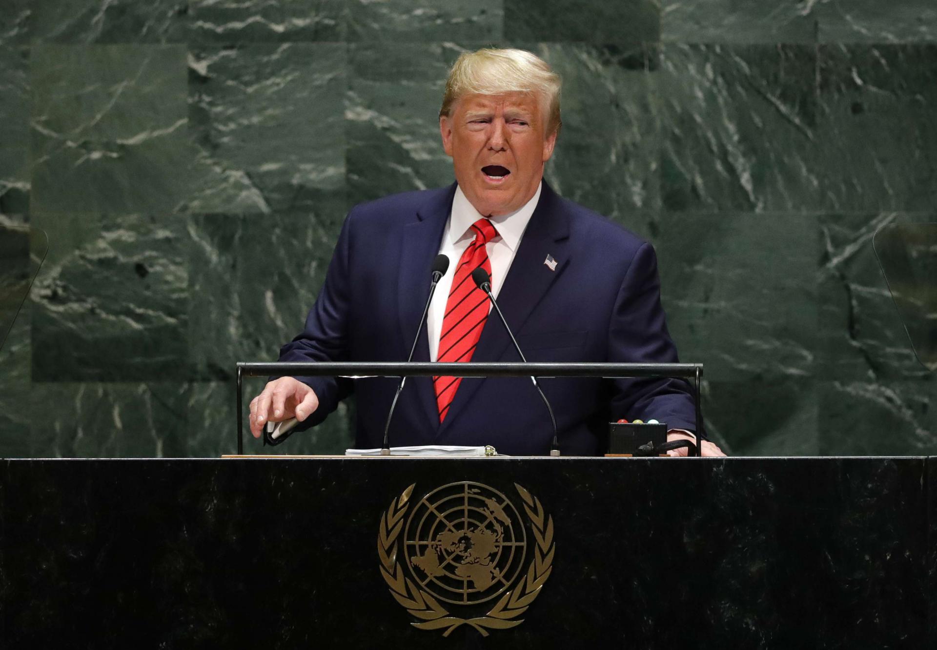 US President Donald Trump addresses the 74th session of the United Nations General Assembly