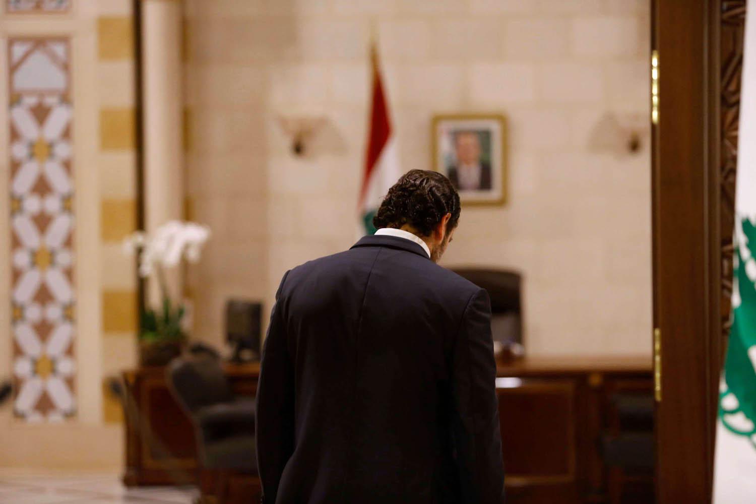 سعد الحريري بعد الاعلان عن استقالته