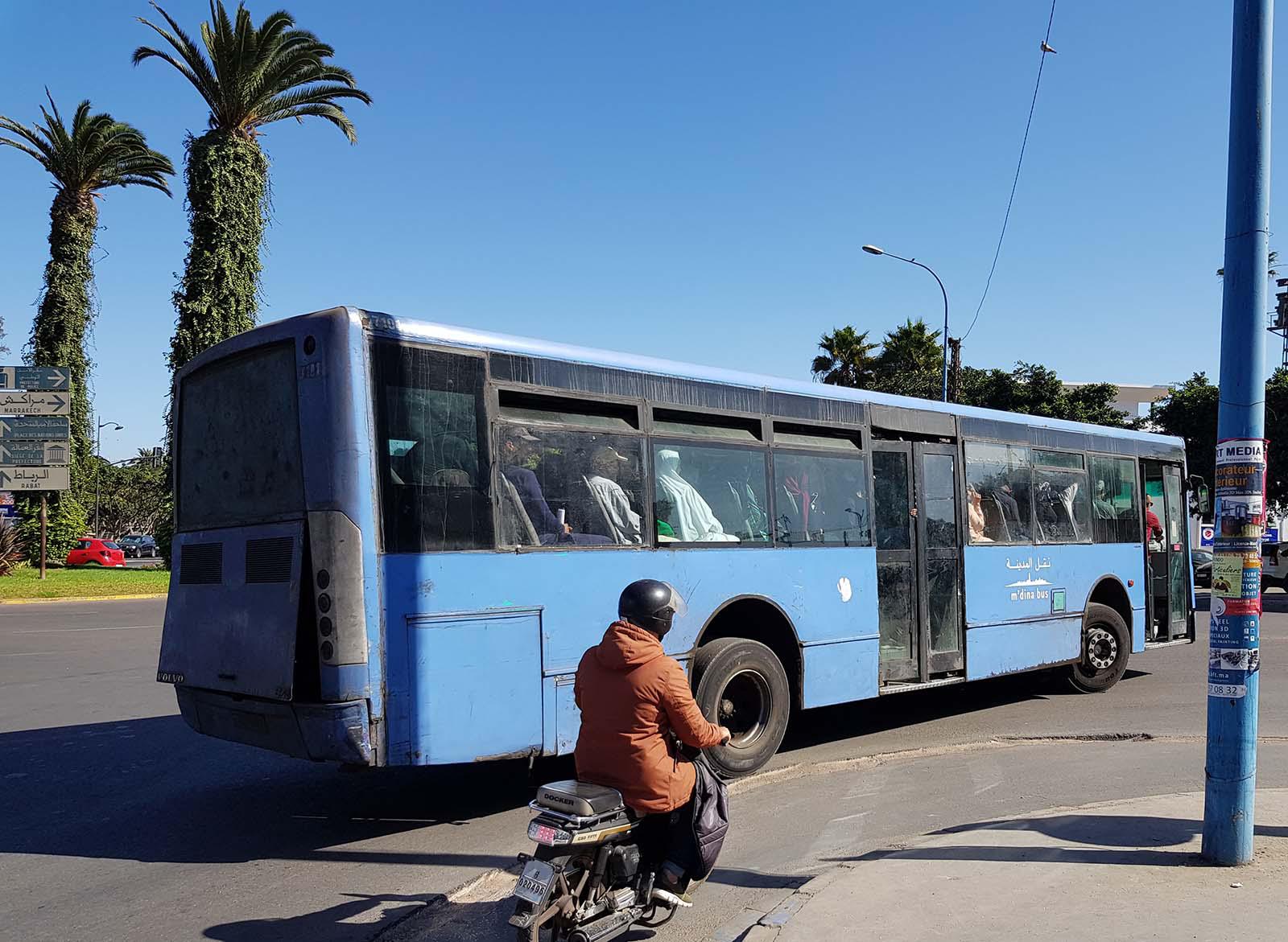 Mdina bus operating in central Casablanca