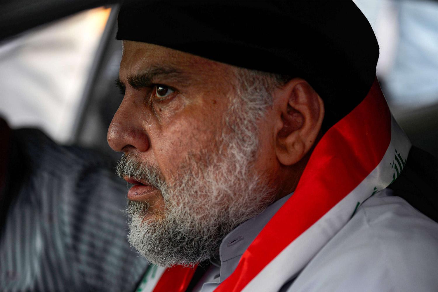 Sadr joined anti-government demonstrators in Najaf upon his arrival from Iran