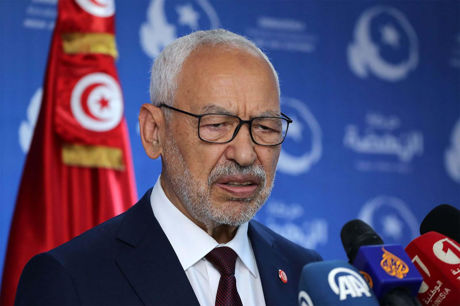 Tunisian Islamist-inspired Ennahda party leader Rached Ghannouchi 