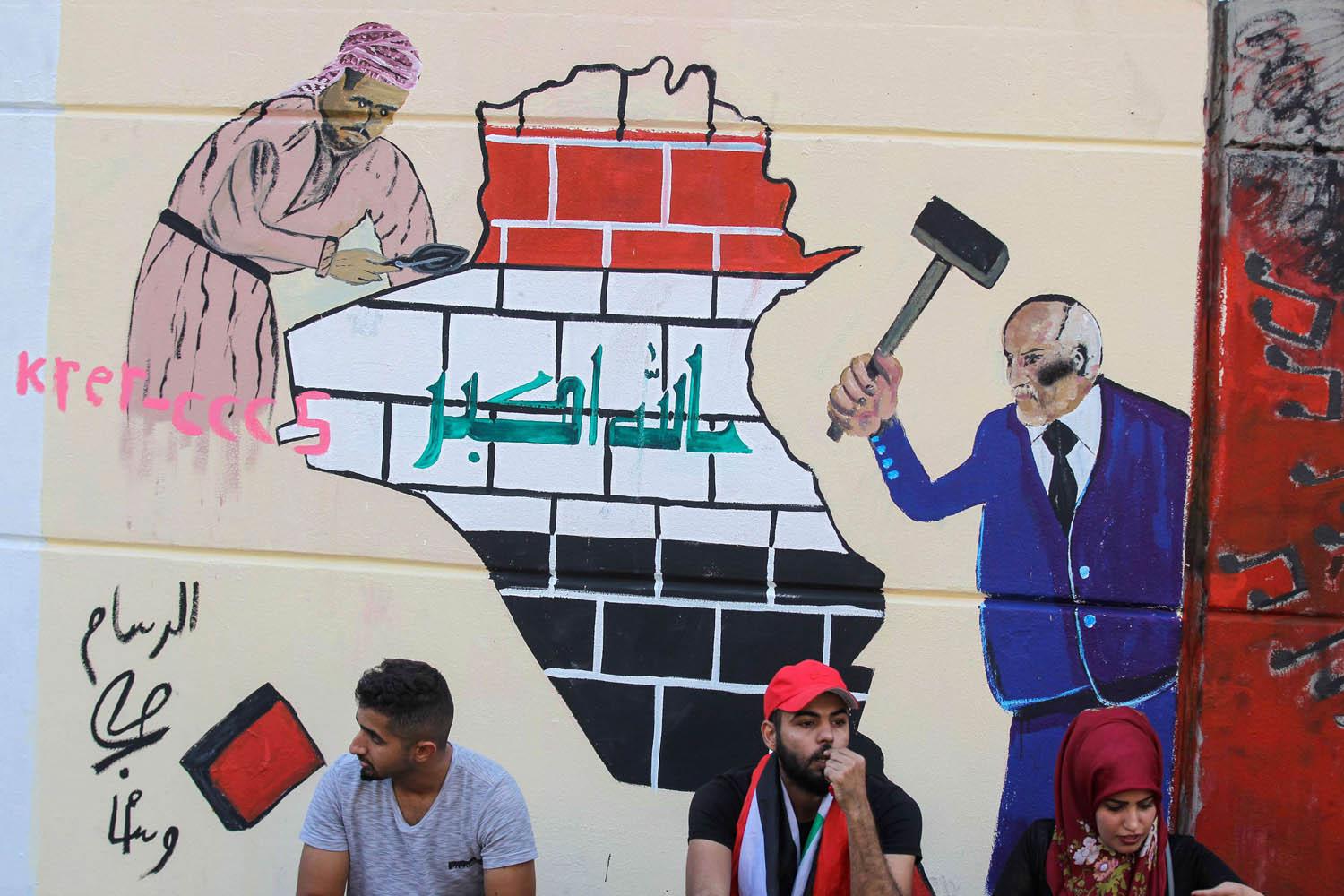 غرافيتي على أسوار أمنية في بغداد