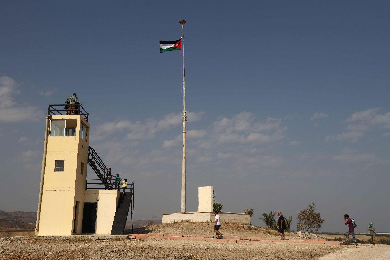 Israeli tourists visit the 'Naharayim peace park' at the Jordan Valley site of Baqura