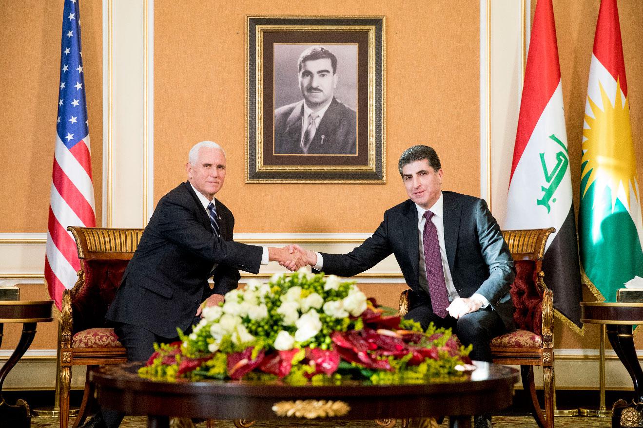 Vice President Mike Pence and Iraqi Kurdish Region President Nechirvan Barzani