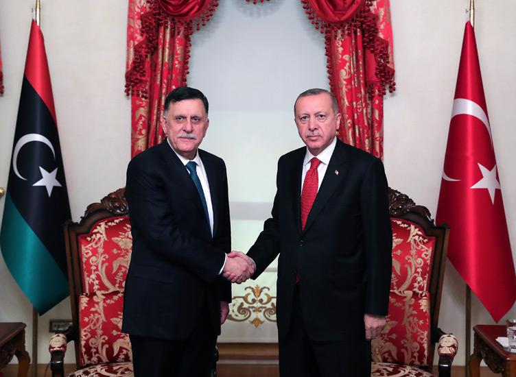 الرئيس التركي رجب طيب اردوغان يستقبل رئيس حكومة الوفاق فائز السراج
