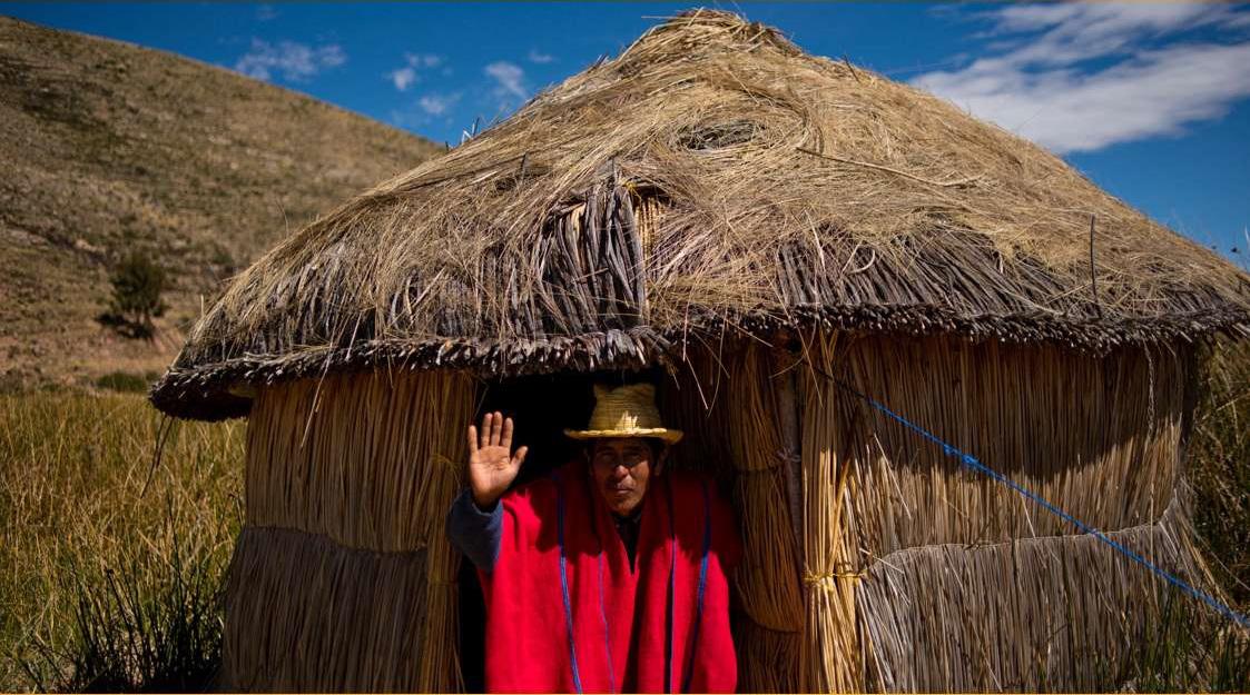 بيت من القصب في بوليفيا