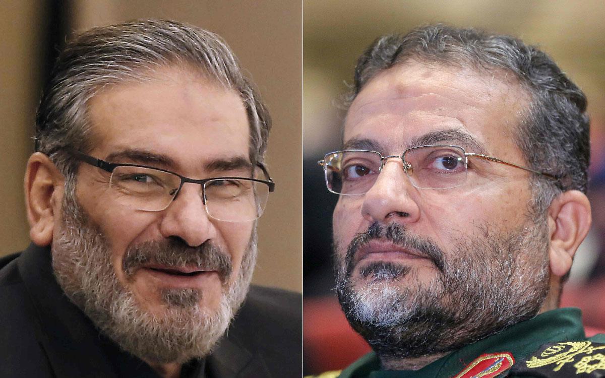 Ali Shamkhani (L), secretary of the Supreme National Security Council of Iran and Gholamreza Soleimani, a senior officer in the IRGC