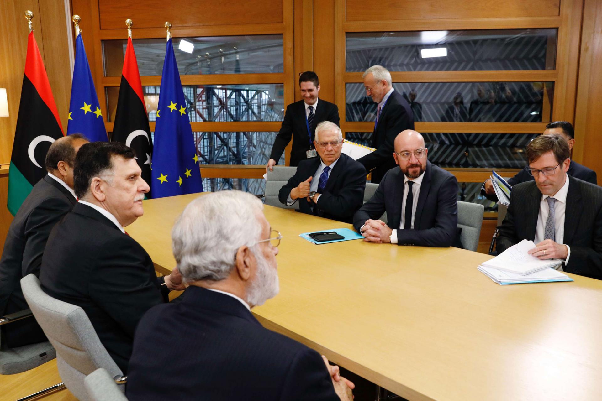 لقاء قادة الاتحاد الأوروبي بفايز السراج 