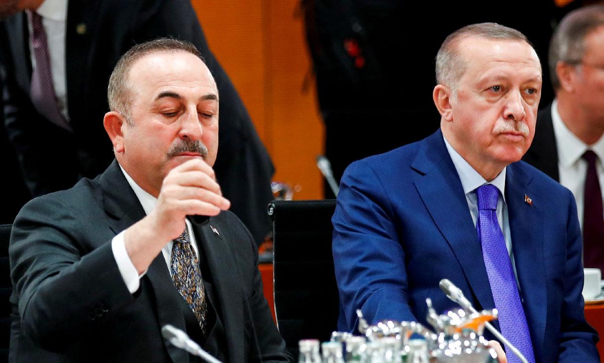 Turkish President Recep Tayyip Erdogan and Turkish Foreign Minister Mevlut Cavusoglu