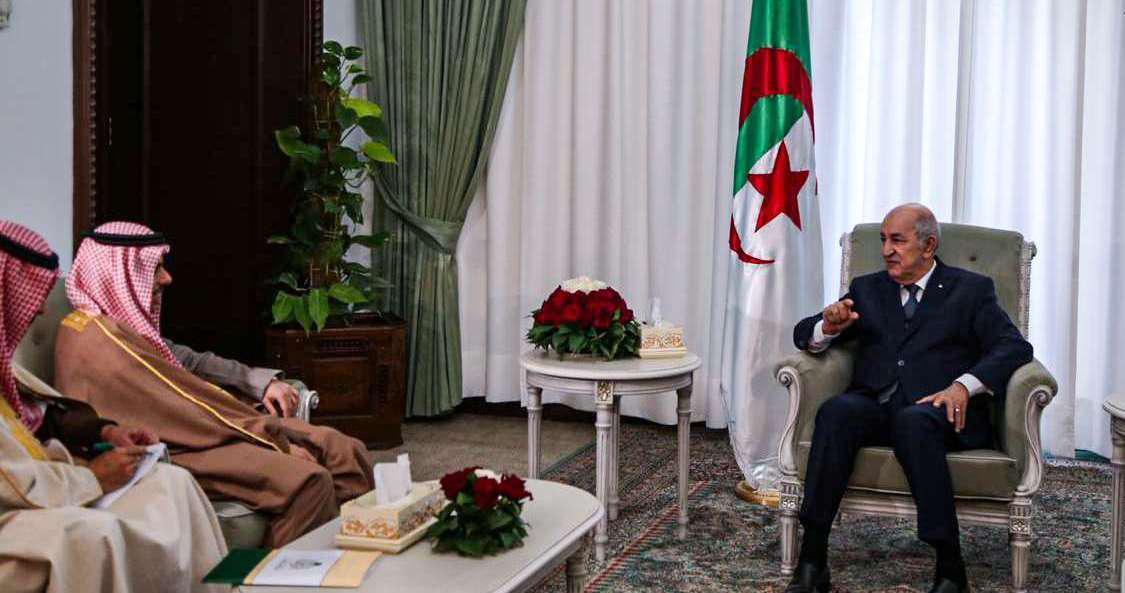 لقاء الأمير فيصل بن فرحان آل سعود والرئيس الجزائري عبدالمجيد تبون
