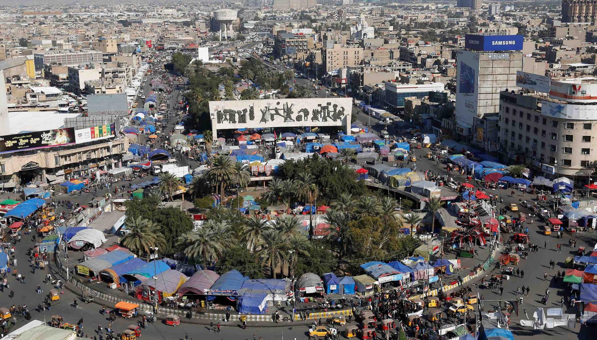 Demonstrators opposed to Allawi's nomination began clustering their tents closer together in Baghdad's Tahrir Square, away from those occupied by Sadrists.