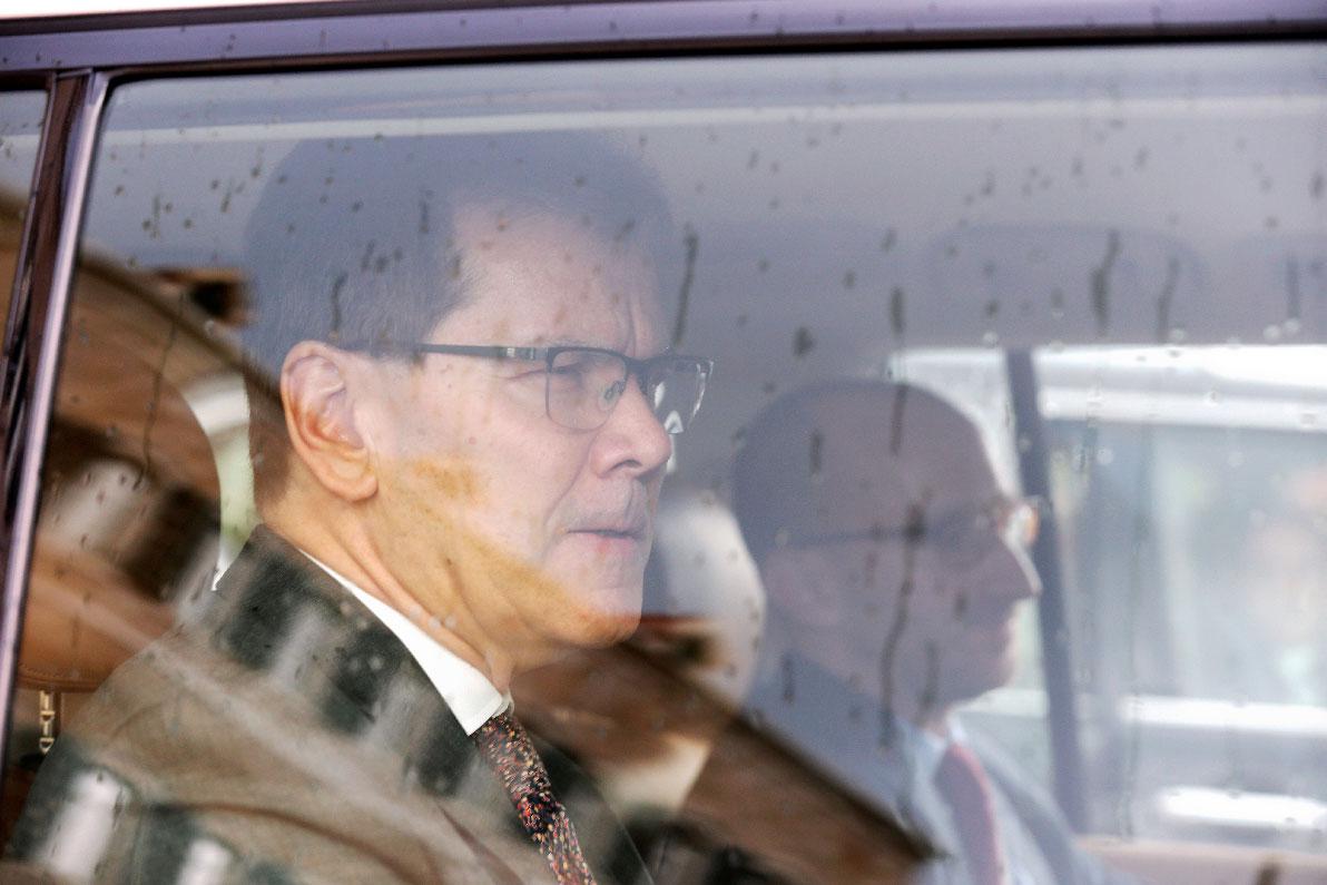 Members of IMF experts are seen leaving after meeting with Lebanese Prime Minister Hassan Diab